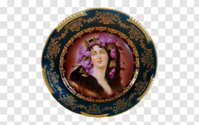 Plate Art Nouveau Porcelain Pottery - Limoges Transparent PNG