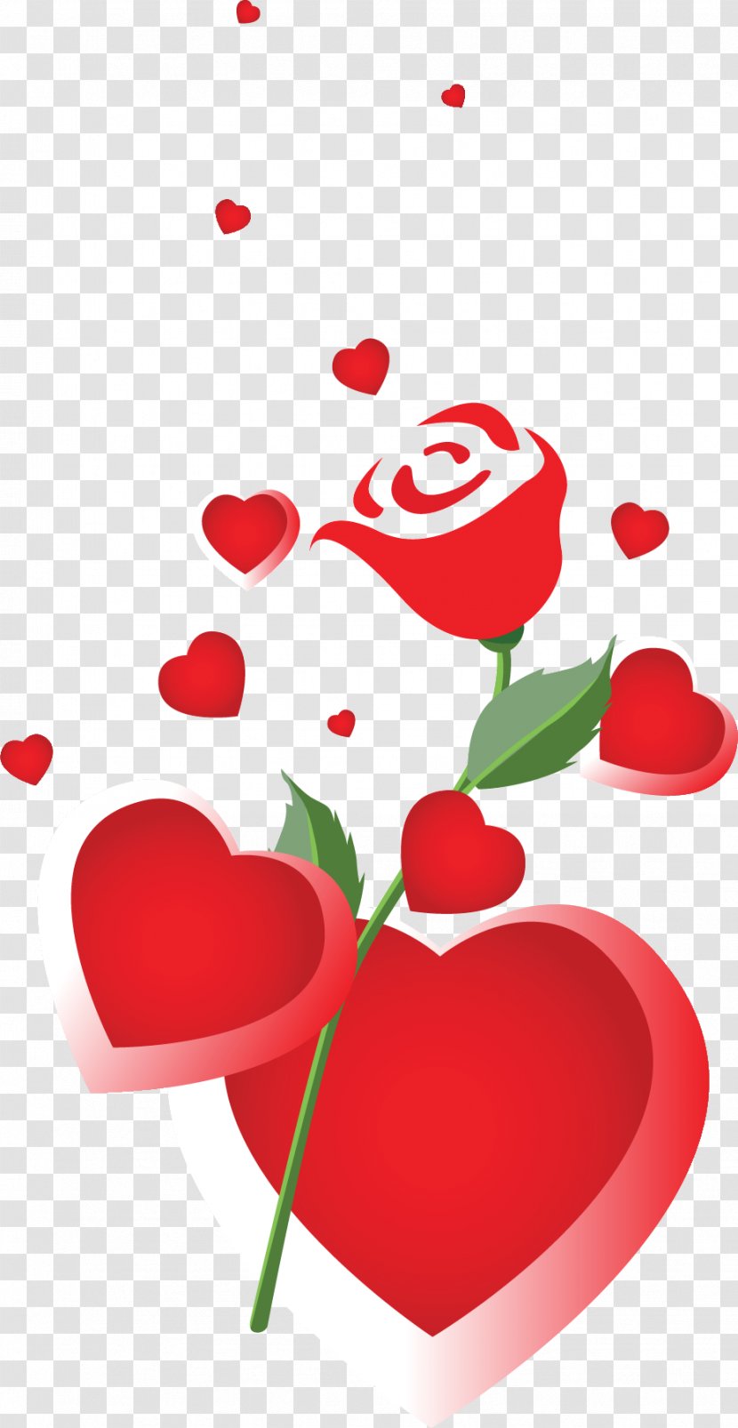 Heart Valentine's Day Red Clip Art - Flower Transparent PNG