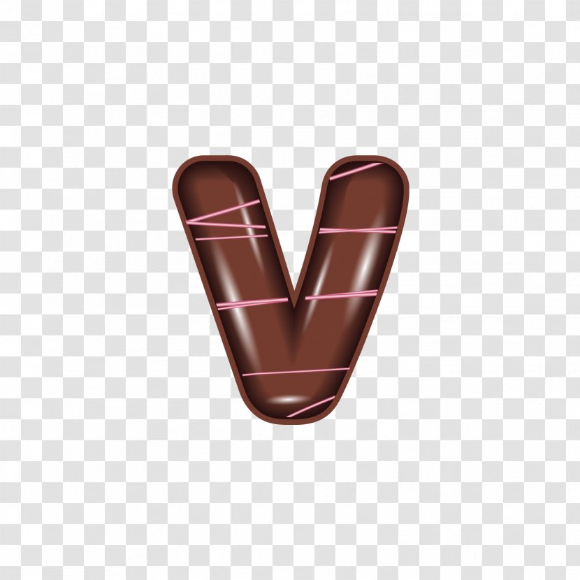 Heart Brown Pattern - Chocolate - The Alphabet V Transparent PNG