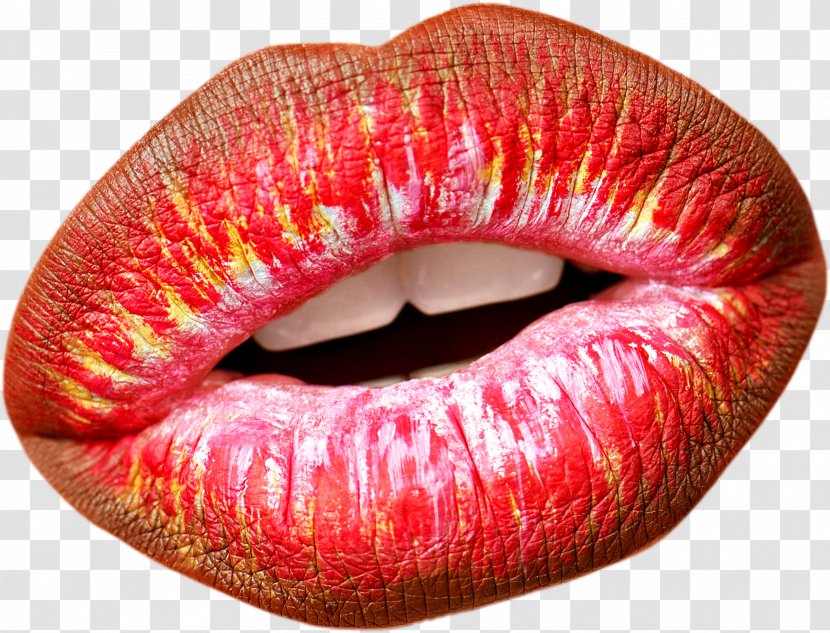 Lipstick Cosmetics Color Eye Shadow - Eyelash - Red Lips Transparent PNG