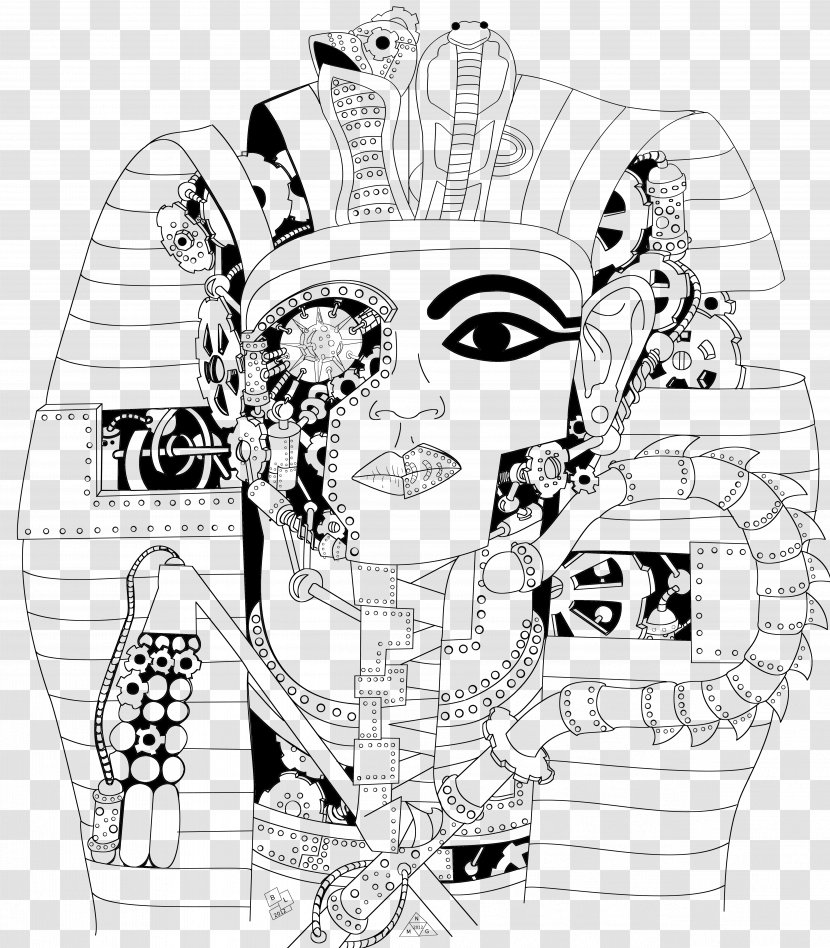 Tutankhamun's Mask Ancient Egypt KV62 Drawing Coloring Book - Cartoon - Egyptian Gods Transparent PNG
