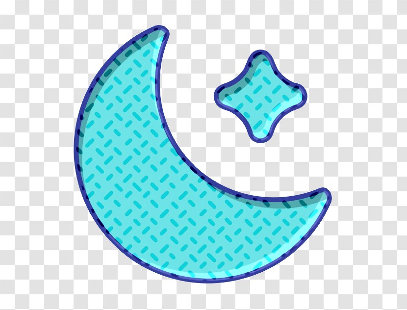 Moon Icon Moonlight Night - Weather - Teal Turquoise Transparent PNG
