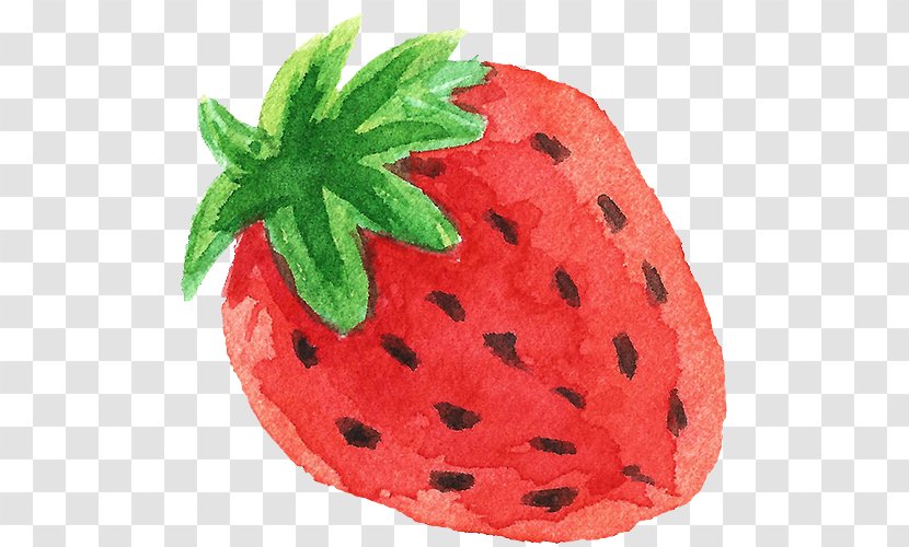 Transparent Watercolor Painting Strawberry Fruit - Food - Hand Painted Transparent PNG