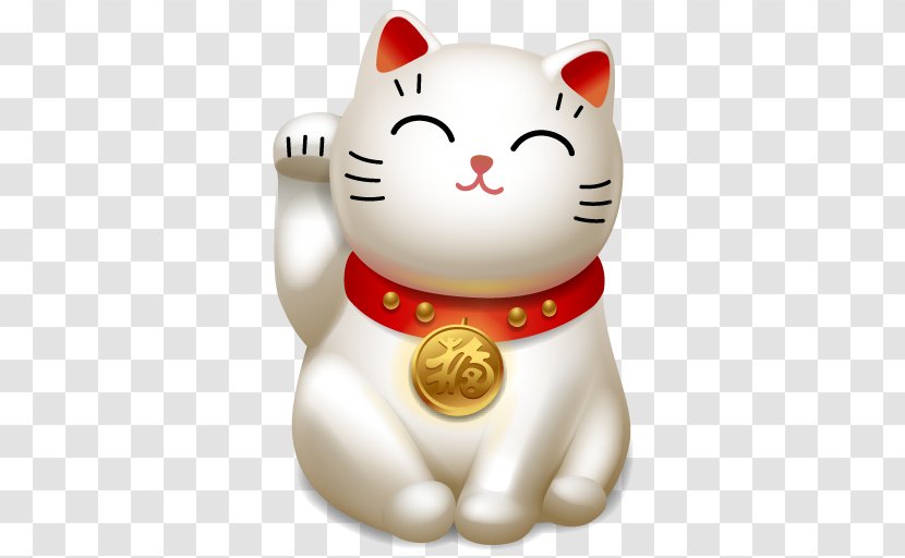 Pink Cat Maneki-neko Luck Icon - Feng Shui - Lucky Cliparts Transparent PNG