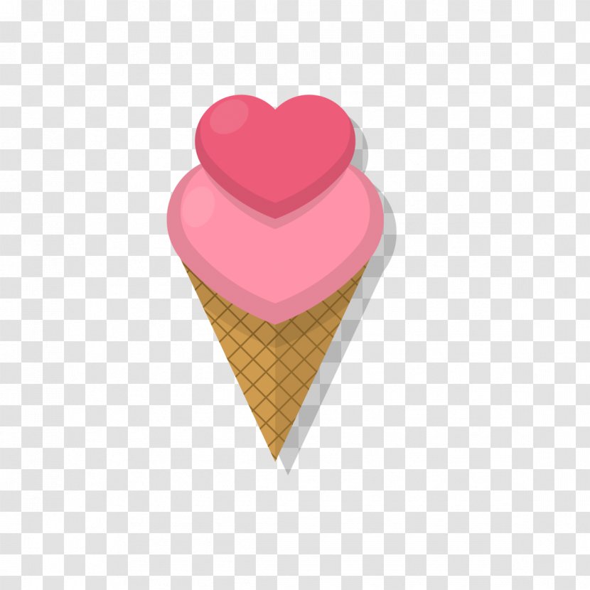 Ice Cream Cone Heart Omelette - Magenta - Heart-shaped Transparent PNG