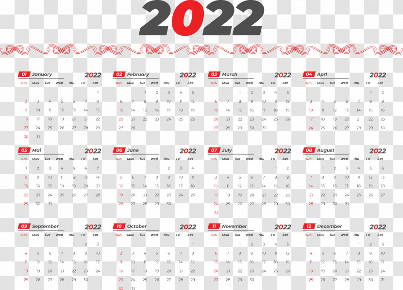 Printable 2022 Calendar 2022 Calendar Printable Transparent PNG