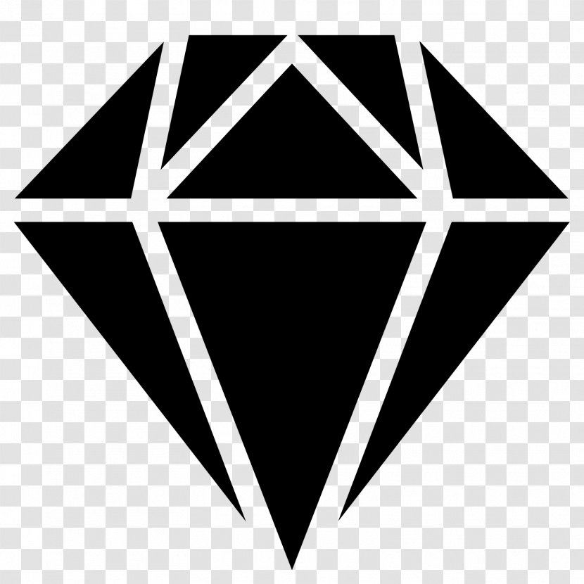 Diamond Symbol Gemstone Clip Art - Monochrome Transparent PNG
