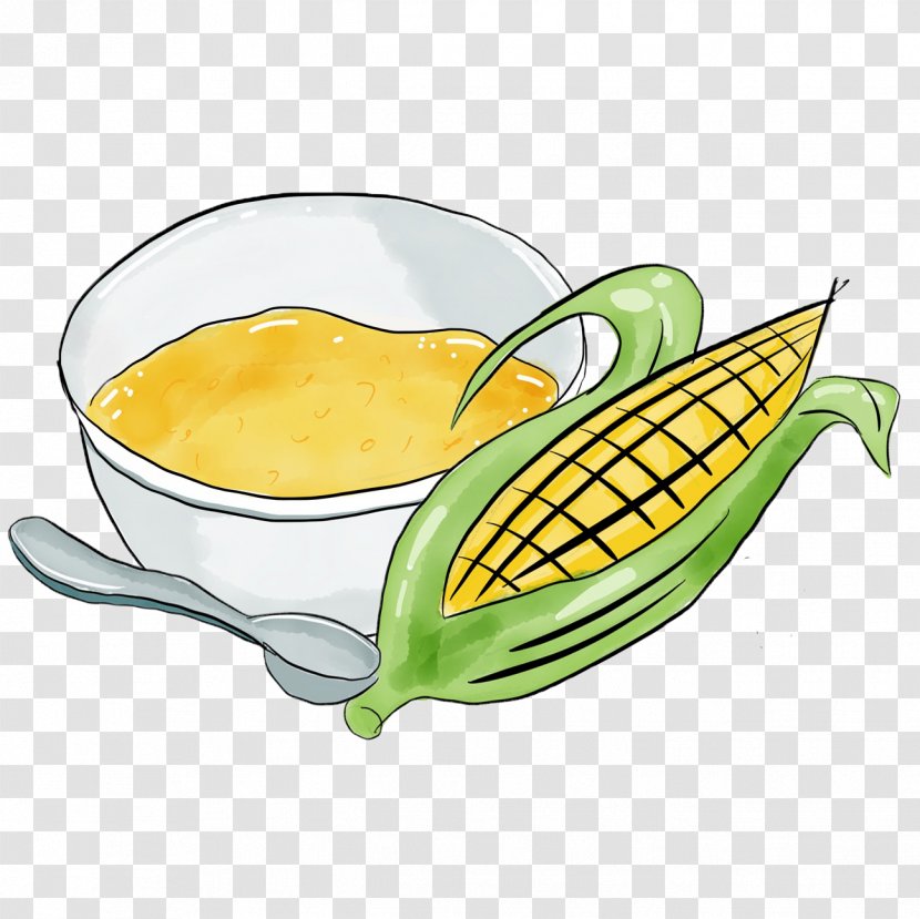 Corn On The Cob Vegetarian Cuisine Food Tableware - Yellow Maize Bowl Transparent PNG
