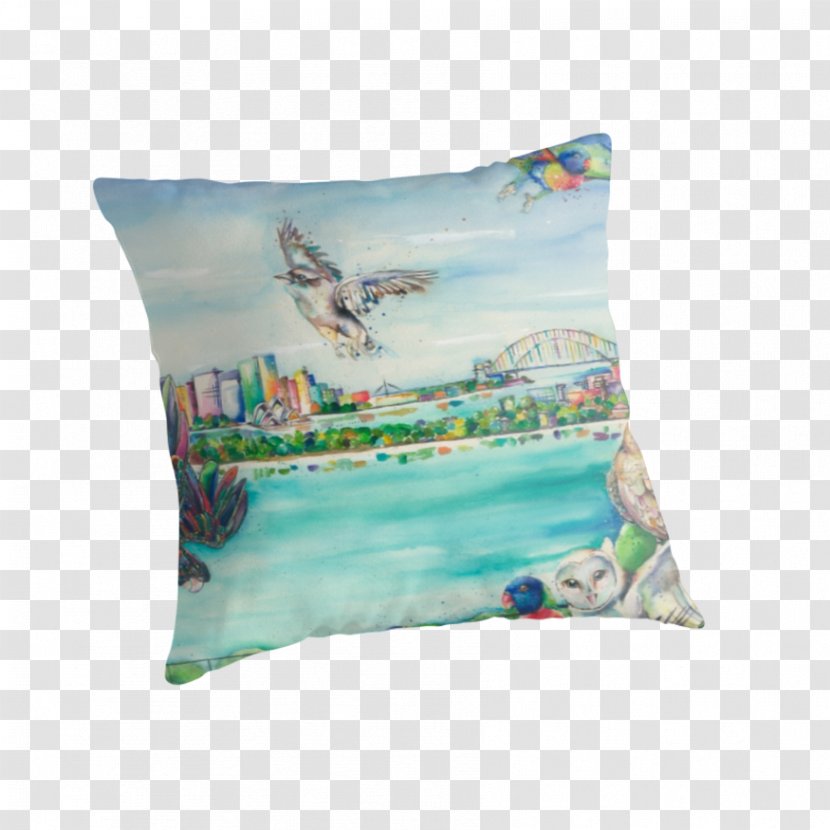 Throw Pillows Cushion Turquoise - Pillow - Birds Eye View Burger Transparent PNG