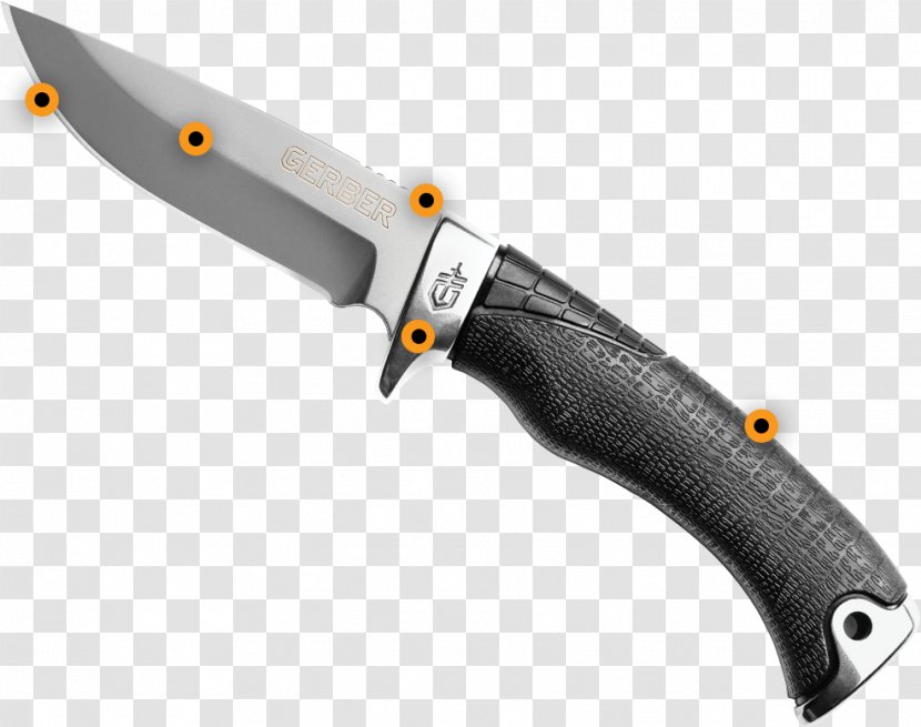Knife Serrated Blade Gerber Gear Weapon - Hunting Survival Knives Transparent PNG