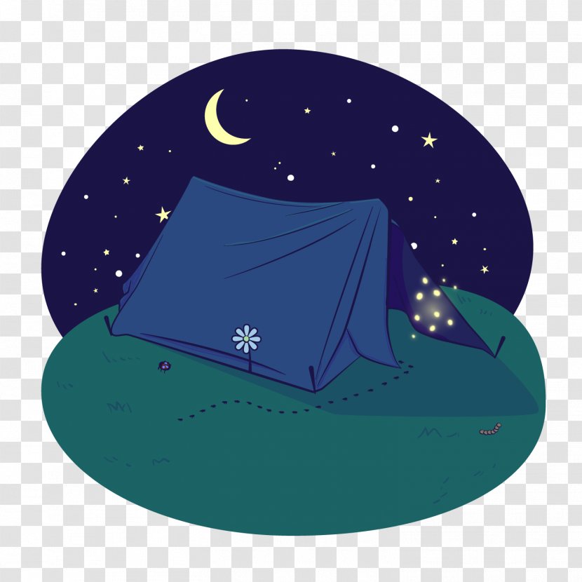 Camping Tent Illustration - Violet - Night Outdoors Vector Transparent PNG