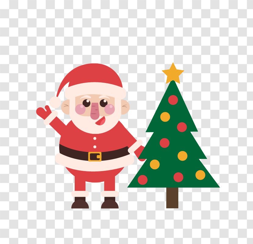 Santa Claus Christmas Tree Reindeer Gift - Gratis - And Transparent PNG