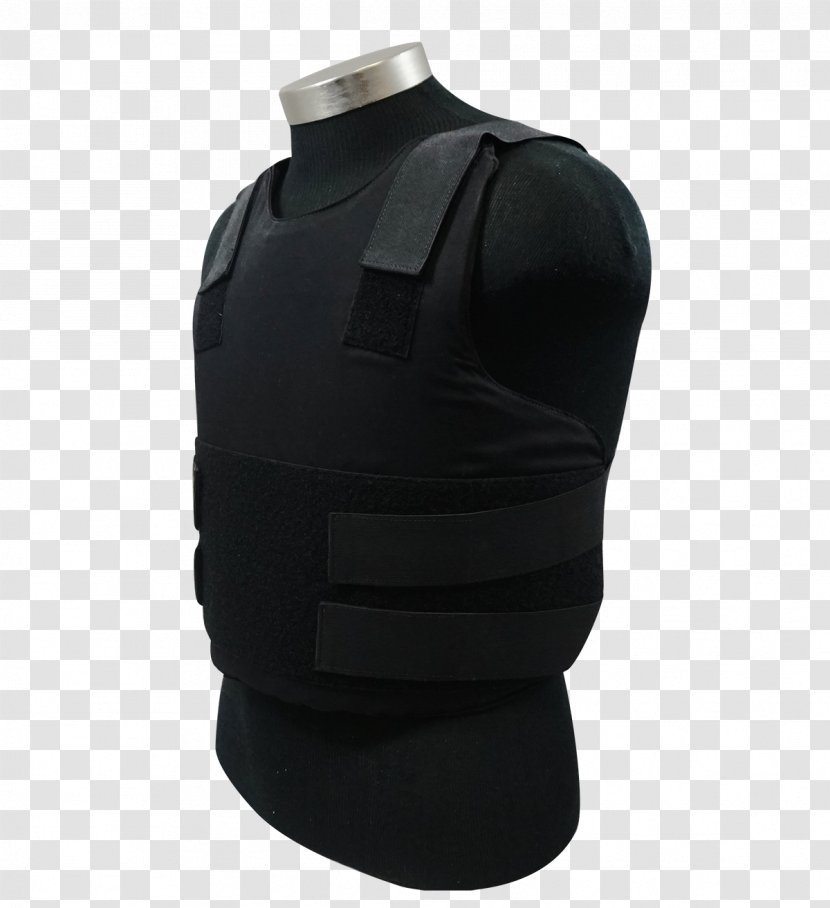 Gilets Sleeve Personal Protective Equipment Security Guard - Body Armor - Black Vest Transparent PNG