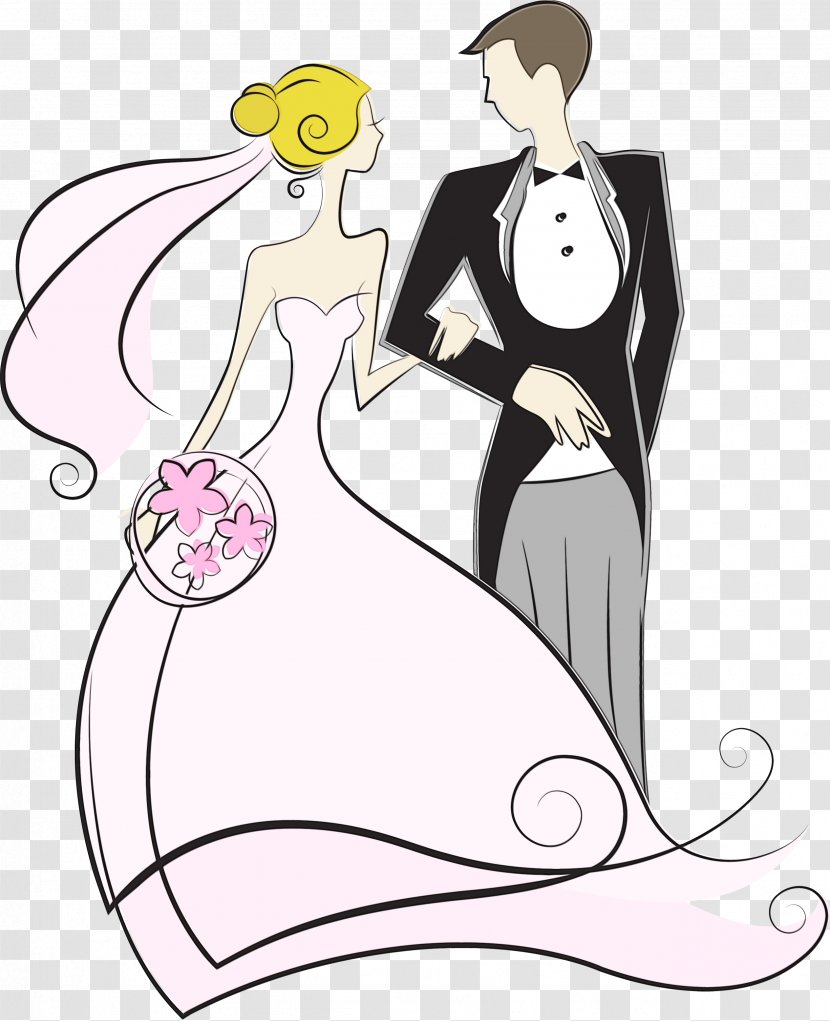 Bride And Groom Cartoon - Marriage - Style Transparent PNG