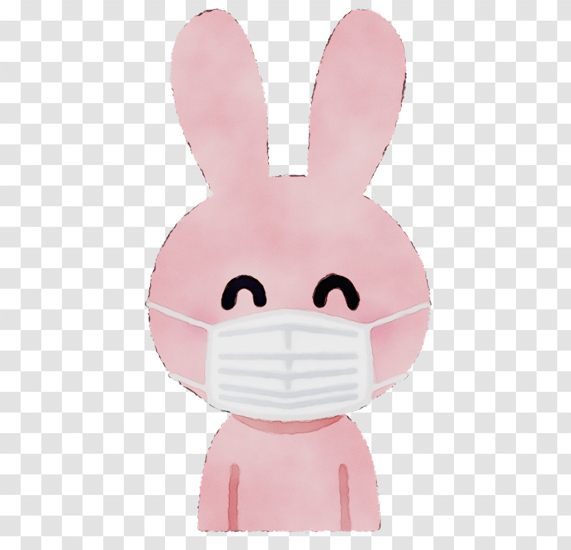 Pink Cartoon Rabbit Nose Rabbits And Hares Transparent PNG