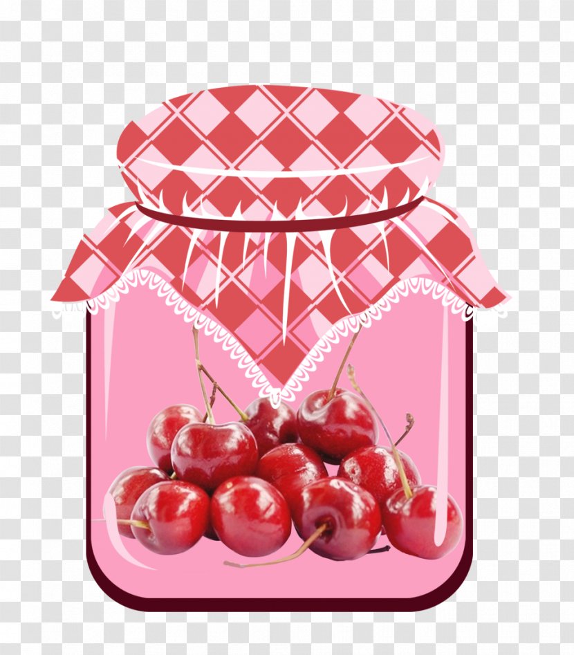 Cherry Glass Berry Bottle - Fruit Preserves Transparent PNG