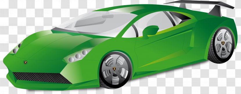 Lamborghini Aventador Sports Car Gallardo - Egoista - Green Hand Painted Transparent PNG
