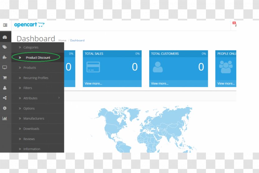 OpenCart Dashboard Online Shopping Sales E-commerce - Screenshot - Brand Transparent PNG
