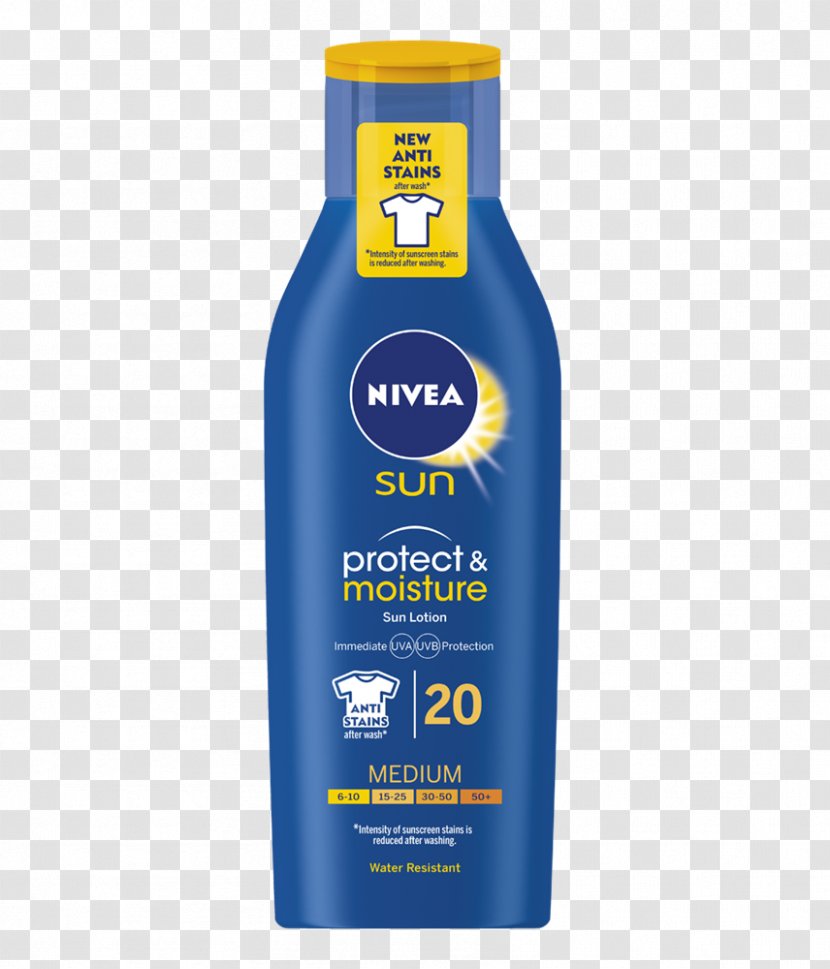 Sunscreen Nivea UV Sun Milk Protect And Moisture Lotion - Sunburn - Protection Transparent PNG