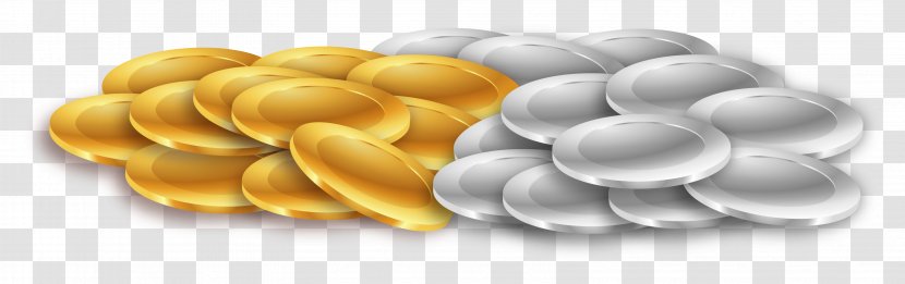 Silver Coin Euclidean Vector - Gold And Coins Heap Material Transparent PNG