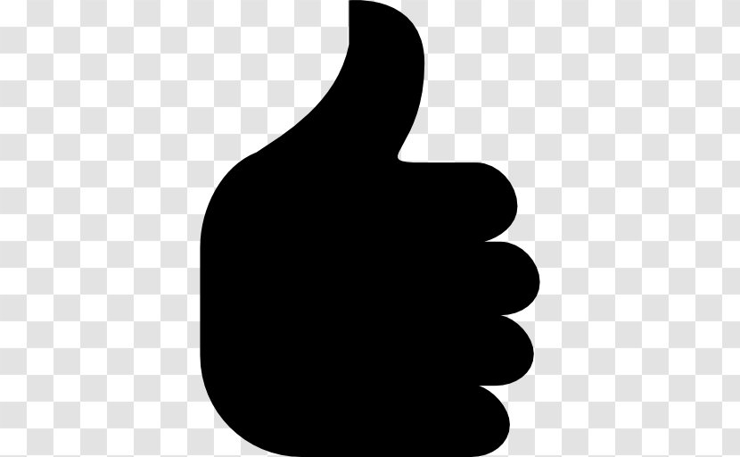 Thumb Signal Font Awesome Clip Art - Black And White Transparent PNG