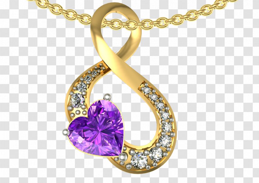 Amethyst Locket Necklace Purple Body Jewellery Transparent PNG