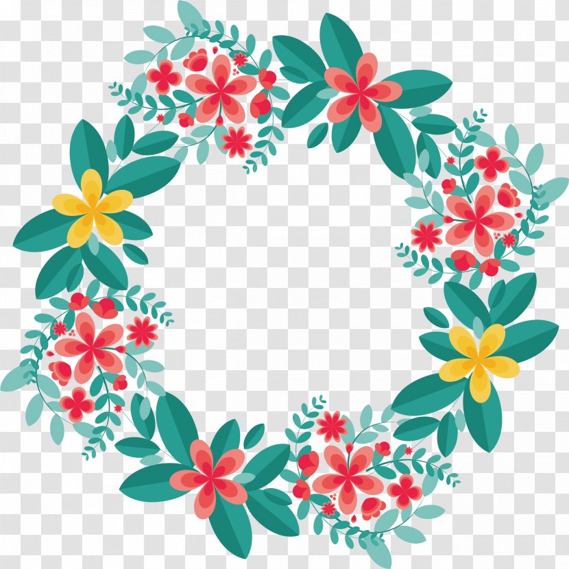 Flower Garland Wreath Floral Design Circle - Avatar - Leaves Splicing Love Ring Transparent PNG