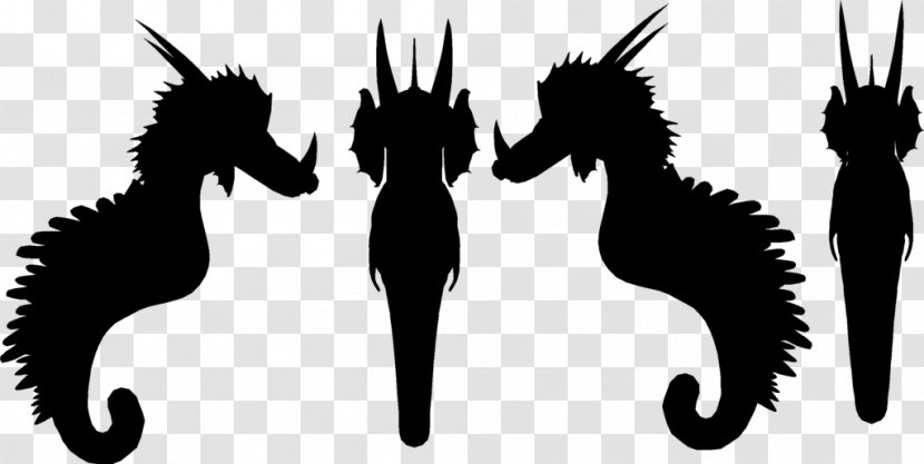Seahorse Mammal Font Silhouette - Legendary Creature - Mythical Transparent PNG