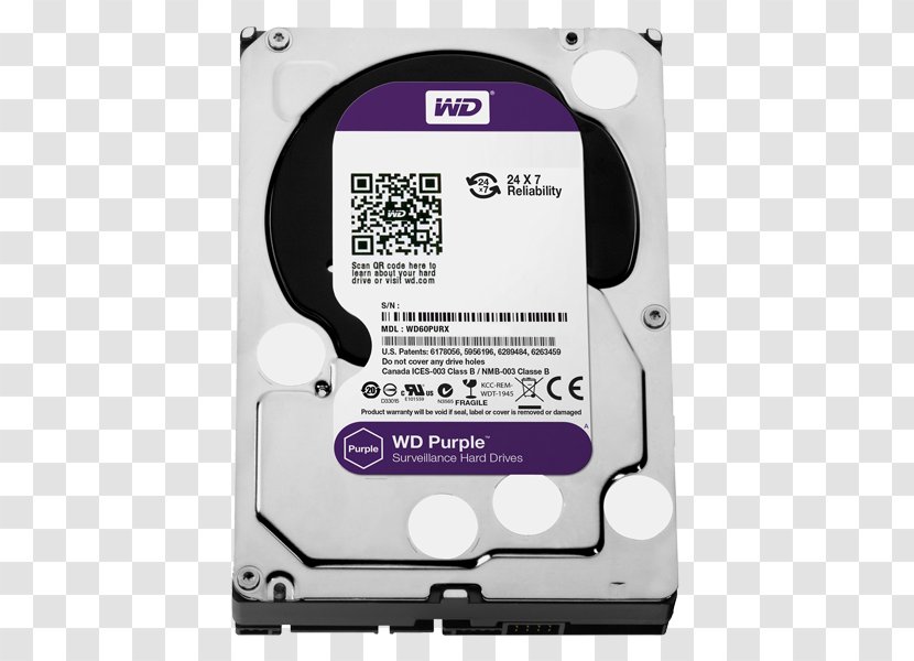 WD Purple SATA HDD Hard Drives Serial ATA Western Digital 1TB Surveillance Drive - Ata - Terabyte Transparent PNG
