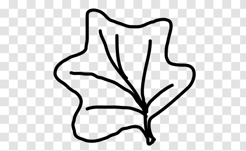 Leaf Clip Art - Monochrome - Outline Transparent PNG