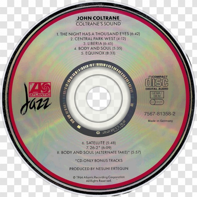 Compact Disc Art Blakey's Jazz Messengers With Thelonious Monk Product The Disk Storage - Label - Coltrane Transparent PNG