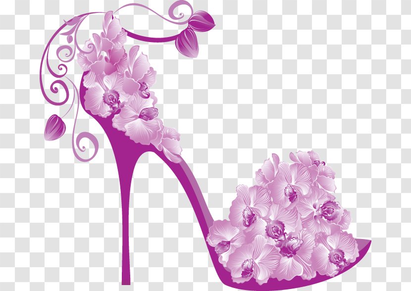 Vector Graphics High-heeled Shoe Clip Art Design - Violet Transparent PNG
