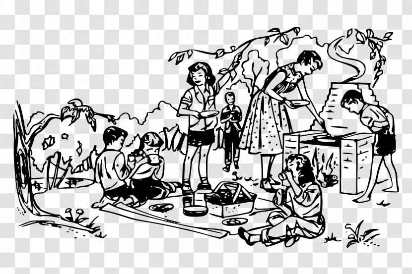 Drawing Art - Monochrome Photography - Picnic Transparent PNG