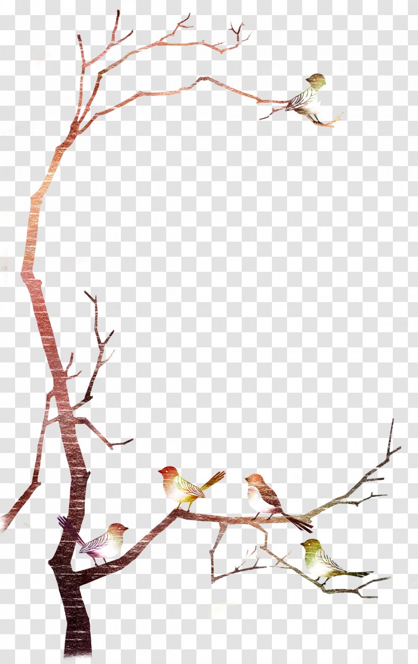 Template - Designer - Creative Winter Birds In The Branches Transparent PNG