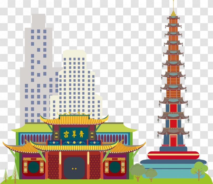 Image Landmark Chengdu Municipal Bureau Of Commerce Information Tourism - Tower Transparent PNG