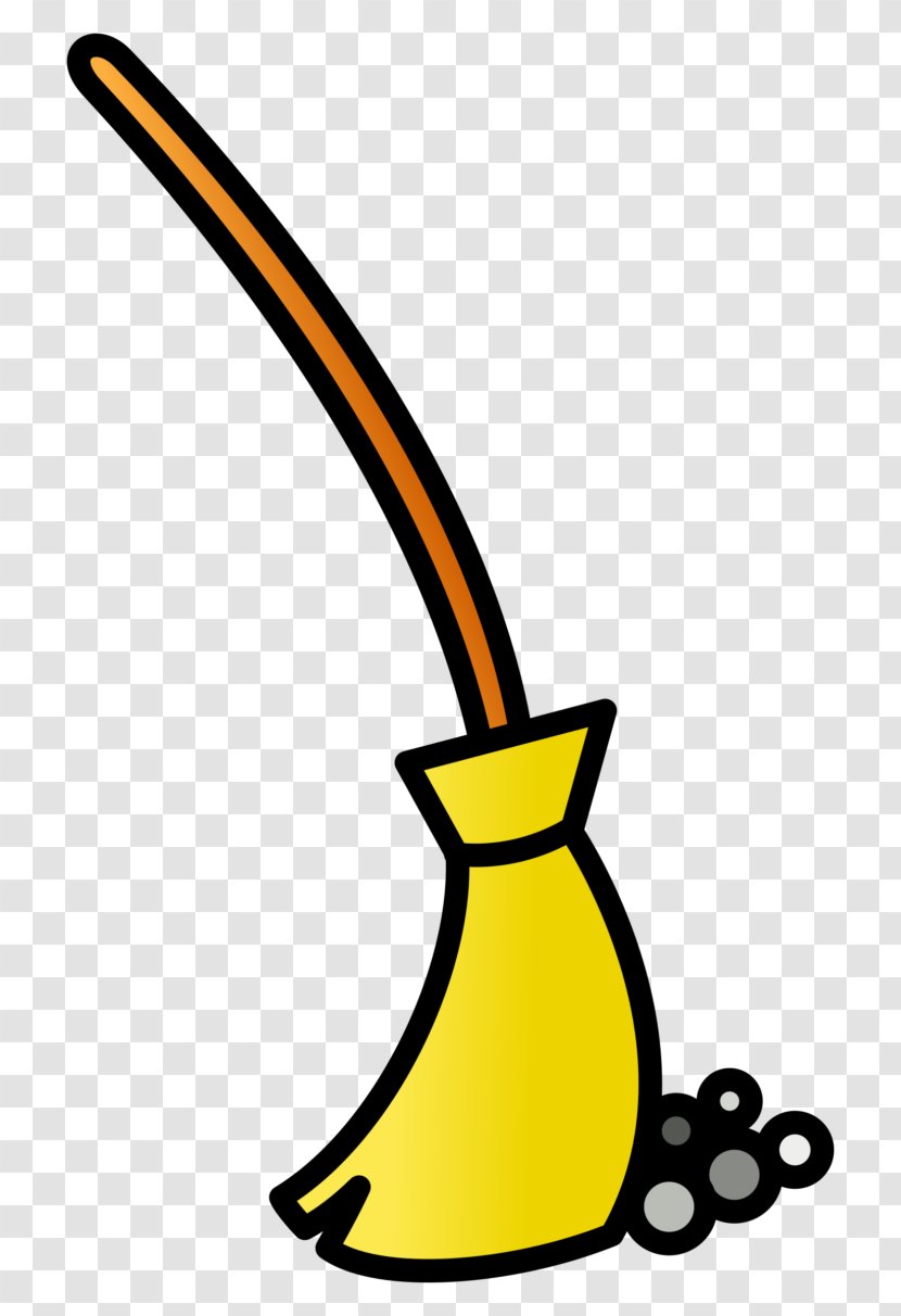 Broom Cleaning Clip Art - Yellow Transparent PNG
