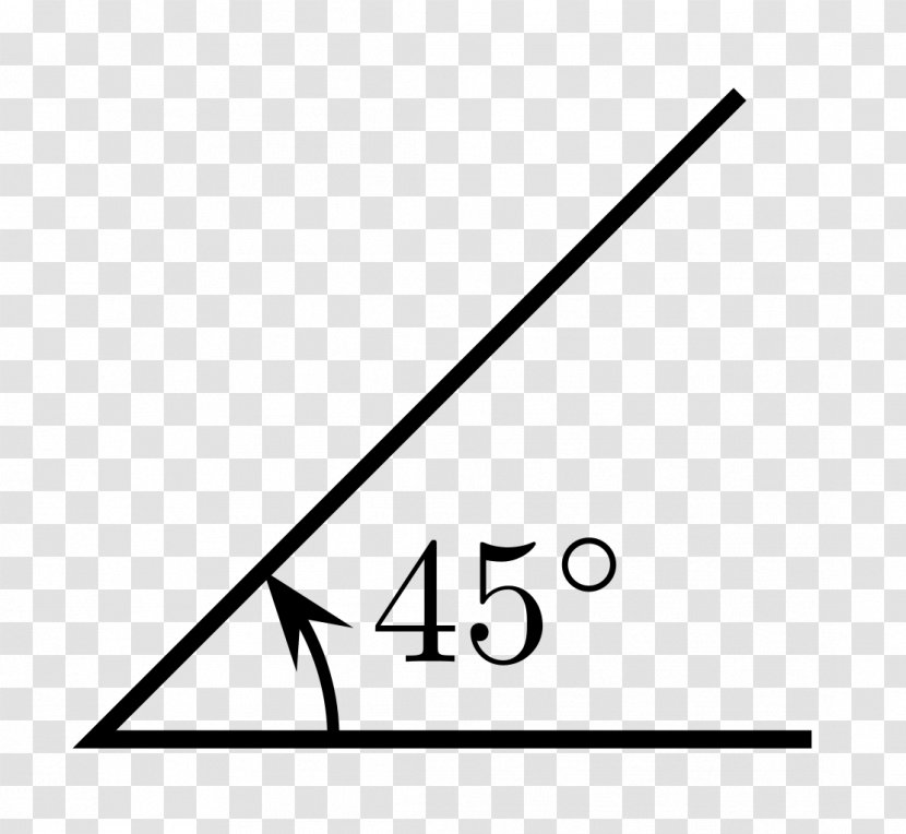 Degree Angle Plan Right Complementary Angles - Black - Simple Illustration Transparent PNG