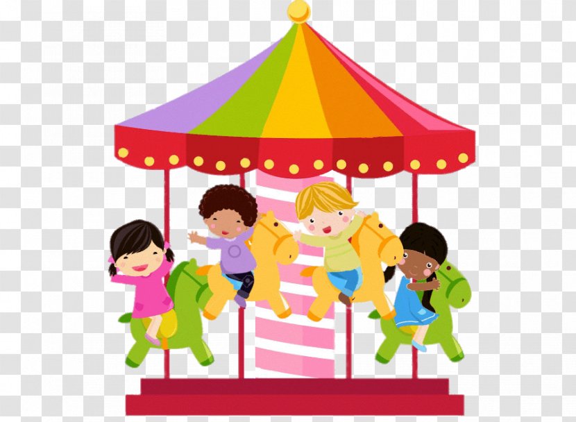 Flying Horse Carousel Clip Art Image - Playground Merry Go Round Transparent PNG