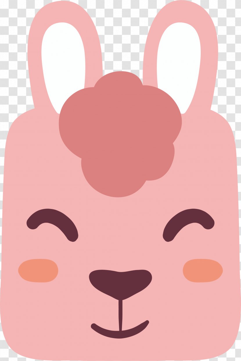 Reindeer Clip Art - Snout - Pink Smile Rabbit Transparent PNG