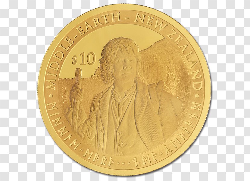 The Hobbit Coin Gold New Zealand Currency - Coins Transparent PNG