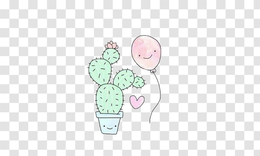 Watercolor Painting Cactaceae Illustration - Cartoon - Cute Balloon Cactus Transparent PNG