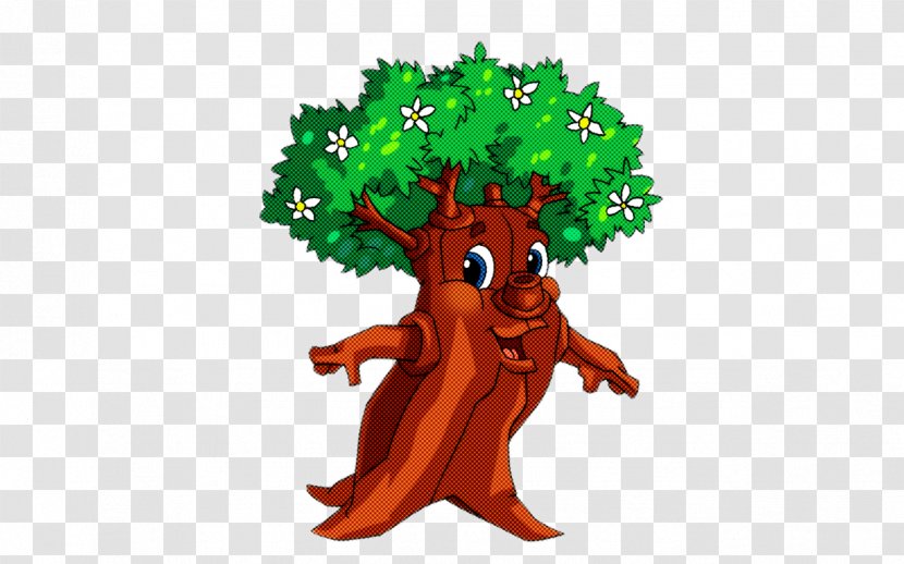 Cartoon Green Tree Woody Plant - Animation Transparent PNG