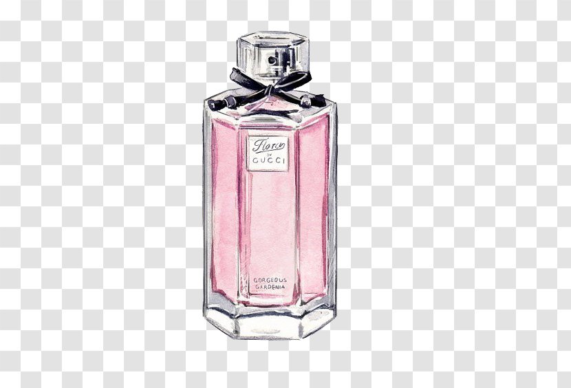 Chanel Perfume Gucci Watercolor Painting Sketch Transparent PNG