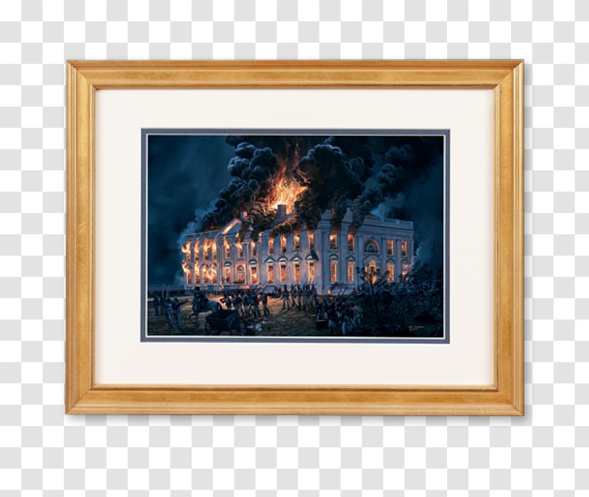 White House Burning Of Washington United States Capitol War 1812 Painting - Gilbert Stuart Transparent PNG