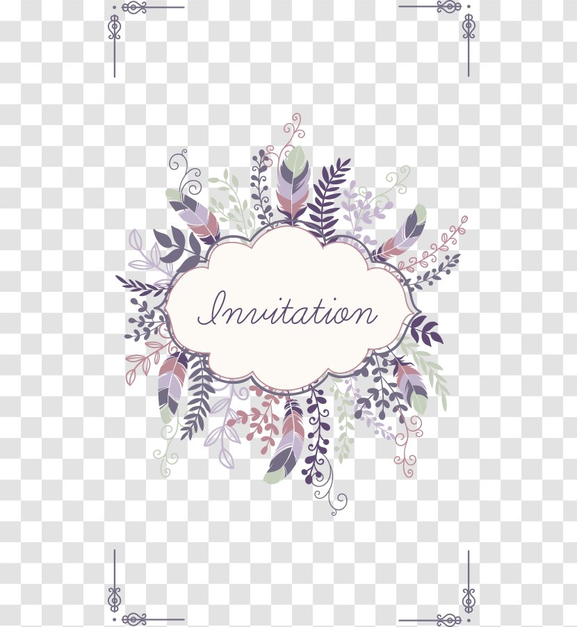 Wedding Invitation Save The Date Greeting Card - Rsvp - Elegant Pattern Transparent PNG