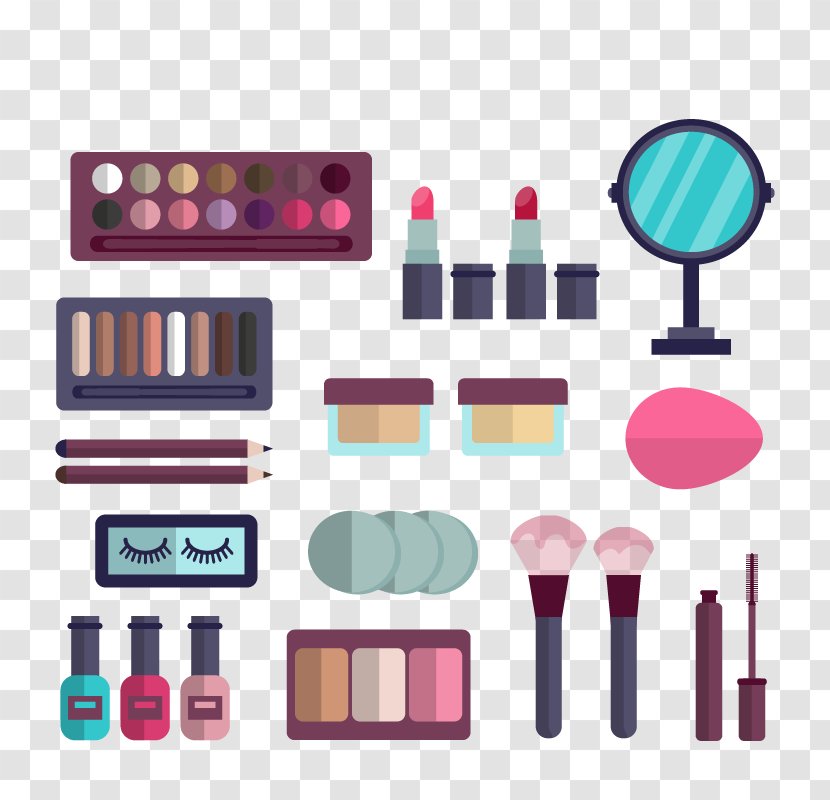 Cosmetics Beauty Make-up - Purple - Women Makeup Tools Vector Material Transparent PNG