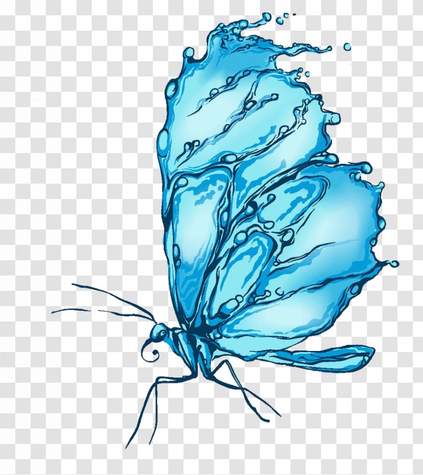 Blue Crystal Butterfly - Rose Order - Royalty Free Transparent PNG