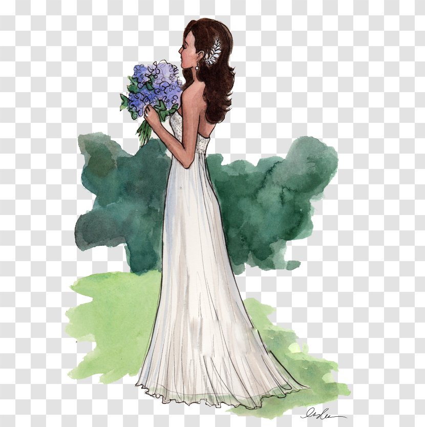 Wedding Dress Bride Illustration - Frame Transparent PNG