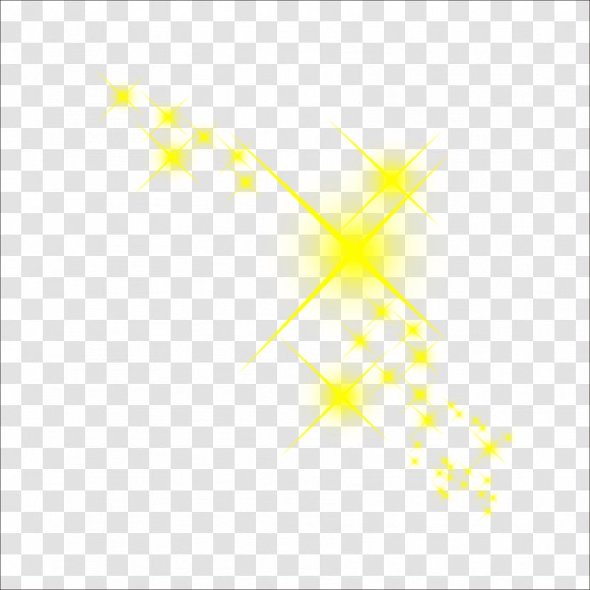 Yellow Angle Star Pattern - Light Effect Transparent PNG
