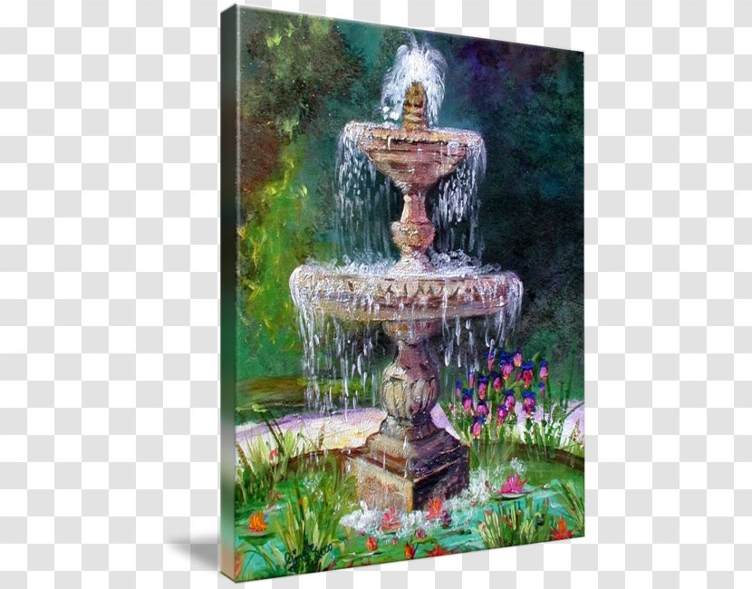 Painting Gardens Fountain Art - Portrait - Garden Watercolor Transparent PNG